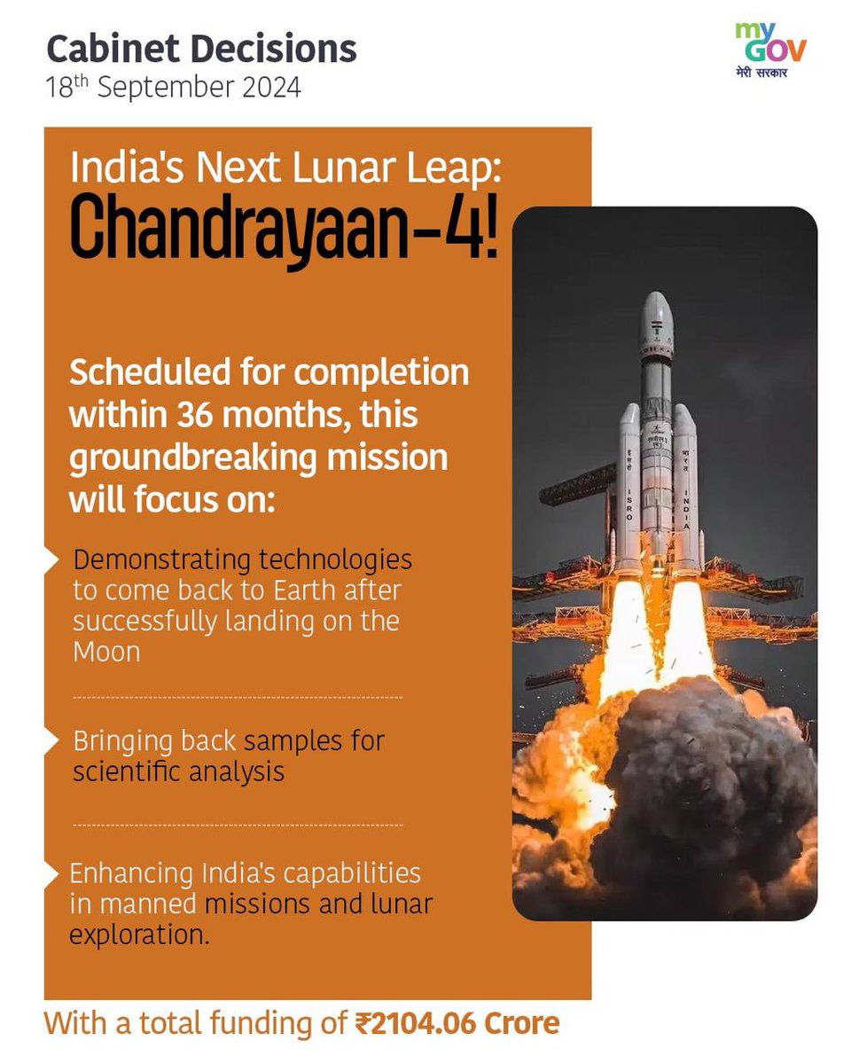 dpradhanbjp's tweet photo. From Sun, Moon, Mars…..To Venus! 

PM Modi’s approval to ‘Venus Orbiter Mission’, ‘Chandrayaan 4 Mission’, development of Next-generation Launch Vehicle and expansion in the scope of Gaganyaan Mission are significant steps towards expanding the horizons of human knowledge and unlocking the mysteries of our universe. 

This will open new doors of opportunity in space exploration for our industry, innovators, students and scientific community and also contribute to realising the goal of increasing India’s share in the global space economy. #CabinetDecisions