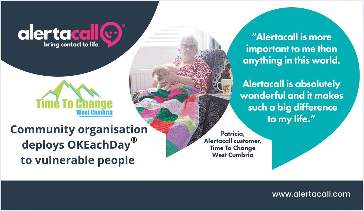Alertacall's tweet image. 👀Take a look at our case study where the fantastic Time to Change West Cumbria CIC deployed OKEachDay® to help vulnerable people stay independent in the area. 🔗buff.ly/47Az419

#OKEachDay #HousingTechnology #UKHousing #CaseStudy #DigitalEngagement #HousingInnovation