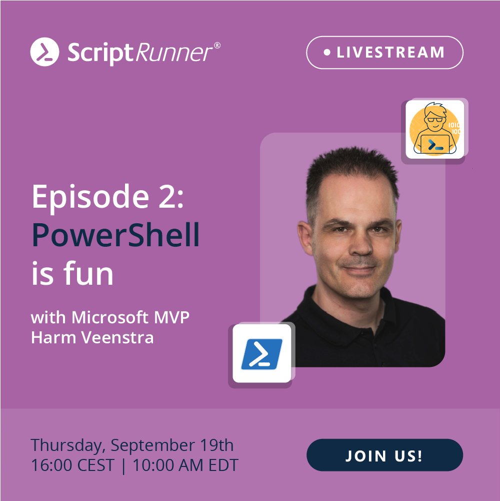Script_Runner's tweet photo. 🚀 PowerShell is Fun – Episode 2 Tomorrow! 🚀
Get ready to dive into PowerShell while enhancing your IT automation tasks in fun, creative ways! 💻✨ 
Discover new possibilities and learn how #PowerShell can unlock fresh solutions ⬇️
https://t.co/uiEuBbnW1U
#Scriptember https://t.co/EvNRrFWS3J