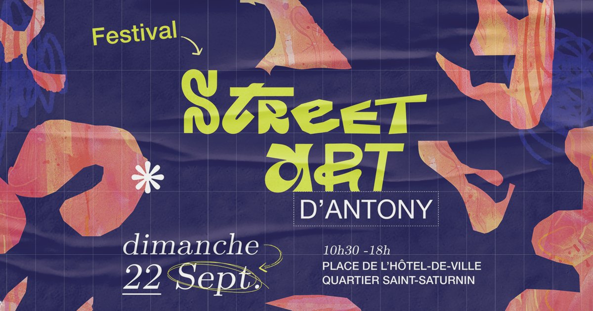 REPORTÉ AU SAMEDI 21 SEPTEMBRE !  Festival de Street art ! 👩‍🎨

Durant toute une journée plus de 50 artistes urbains performeront en direct afin de donner vie à leurs œuvres !

Venez également profiter des nombreuses animations ! 🤸

+ d'infos 🔽 ville-antony.fr/evenements/fes…