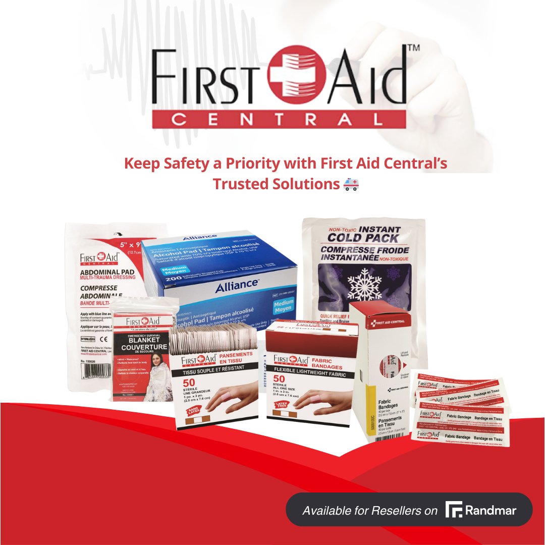 🚑 Keep safety a priority with First Aid Central's reliable first aid kits and supplies! Perfect for workplaces, homes, and industrial settings. Stock up today on Randmar! 🩹💼

#RandmarResellers #FirstAidCentral #SafetyFirst #EmergencyPreparedness #FirstAidKits