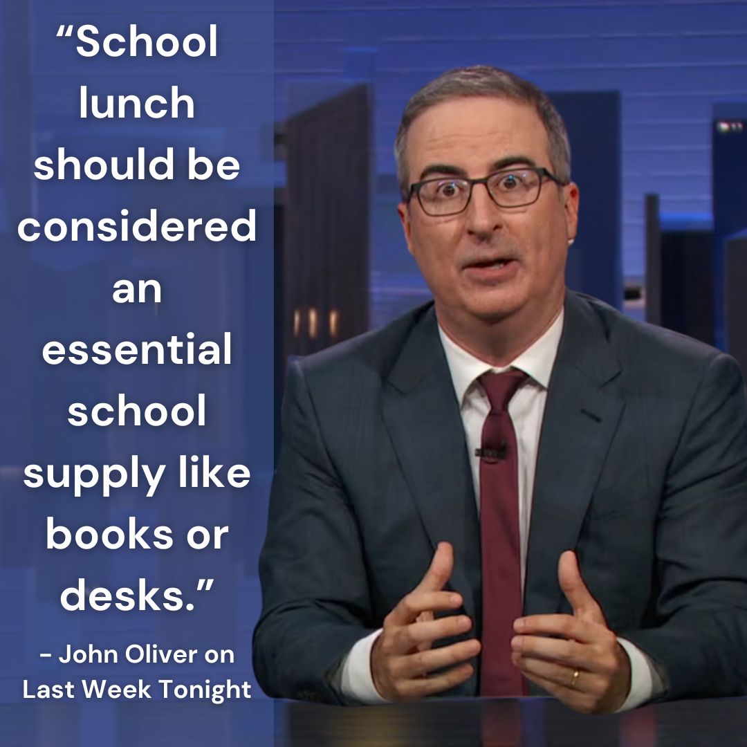 California Association of Food Banks (@cafoodbanks) on Twitter photo Last week, #SchoolMealsForAll got a shoutout on <a href="/LastWeekTonight/">Last Week Tonight</a>! THANK YOU <a href="/iamjohnoliver/">John Oliver</a> for highlighting the overwhelming positive impact universal free school meals have on students and school nutrition staff.
Read more here: tinyurl.com/LWT-SMFA Last week, #SchoolMealsForAll got a shoutout on <a href="/LastWeekTonight/">Last Week Tonight</a>! THANK YOU <a href="/iamjohnoliver/">John Oliver</a> for highlighting the overwhelming positive impact universal free school meals have on students and school nutrition staff.
Read more here: tinyurl.com/LWT-SMFA