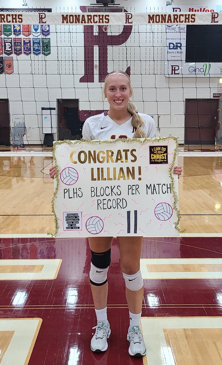 Congrats to Lillian for breaking the block's match record! 🙌🏐 Keep up the great work!!