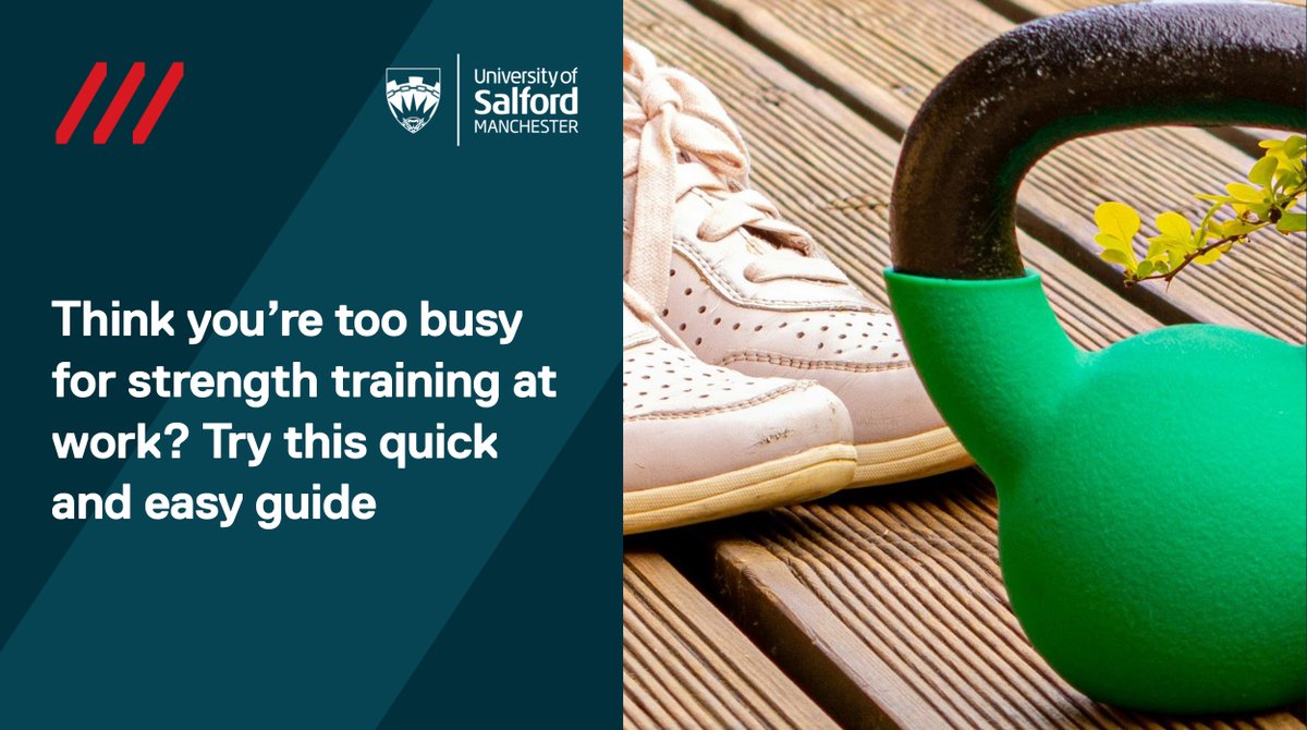 University of Salford Fellow and Clinical Exercise Physiologist, Dr Ashley Gluchowski, explains how you can fit strength training into your working day🏋️‍♀️💻

R️ead more here - salford.ac.uk/news/think-you… 

#salforduni