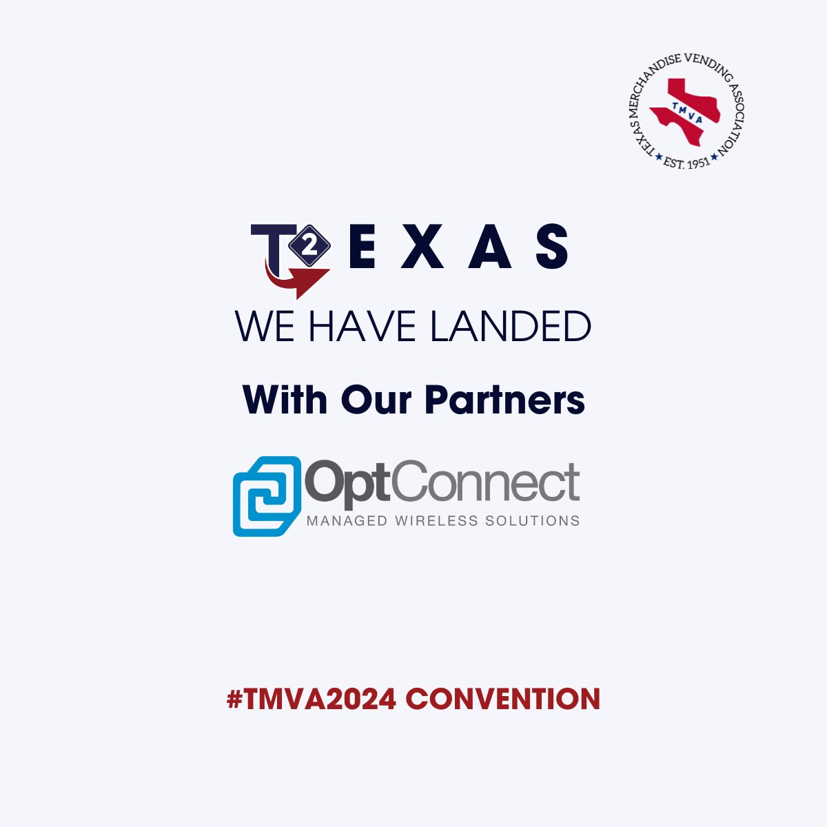 Tech2Success's tweet image. Houston, we have a solution! 😎
. . .
#VendingSolutions #Tech2Success #OptConnect #TMVA #TexasMerchandiseVendingAssociation #September #Houston #Texas #NYC