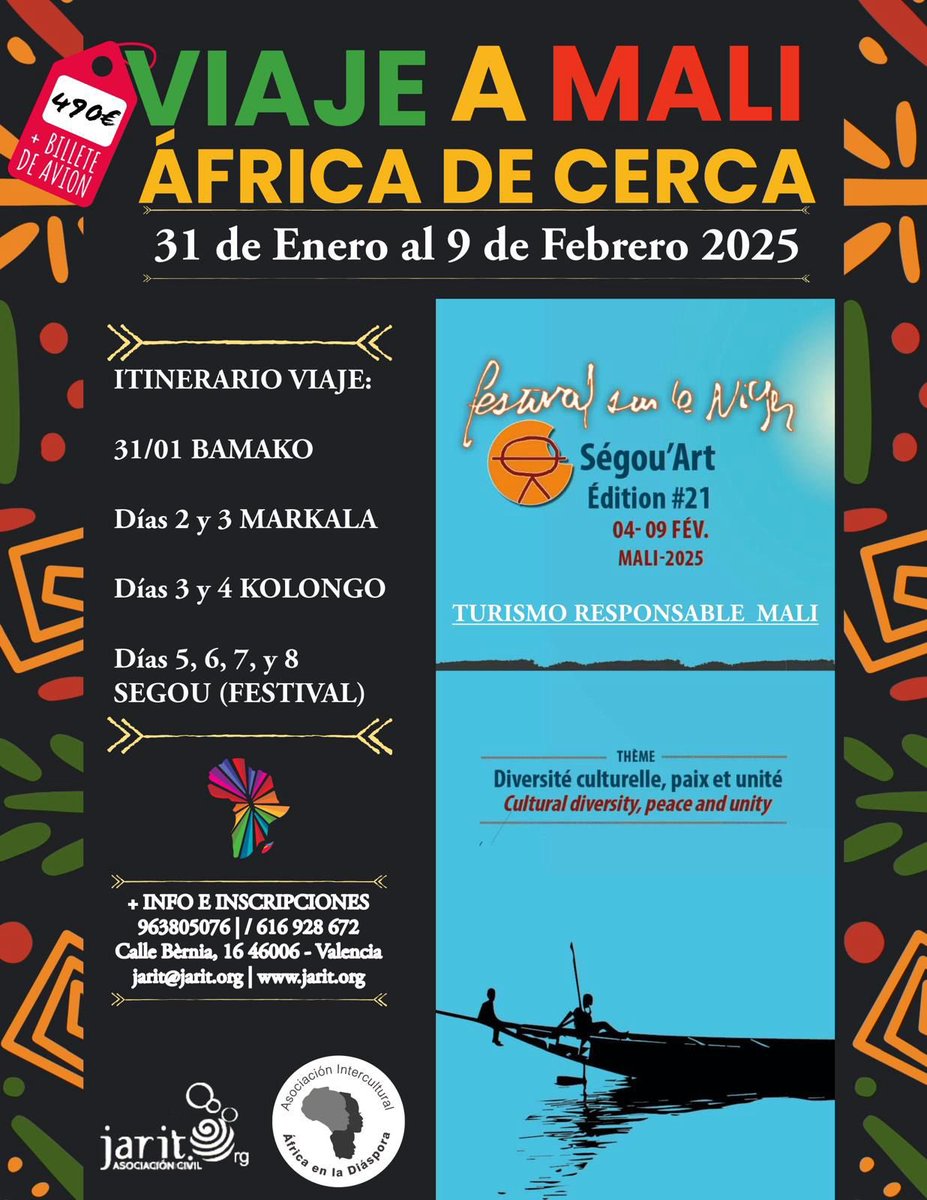 Anem de viatge a Mali per conèixer les comunitats i anar al Festival Sur le Niger, oberta inscripció !!! <a href="/RevistaSao/">Revista Saó</a> <a href="/GVAivaj/">GVAivaj</a> <a href="/GVAturisme/">GVA Turisme</a> <a href="/GVAcooperacio/">GVA Cooperació</a> <a href="/redespanolafal/">Red Española de la Fundación Anna Lindh</a> #turismeresponsable
 #Sostenibilidad