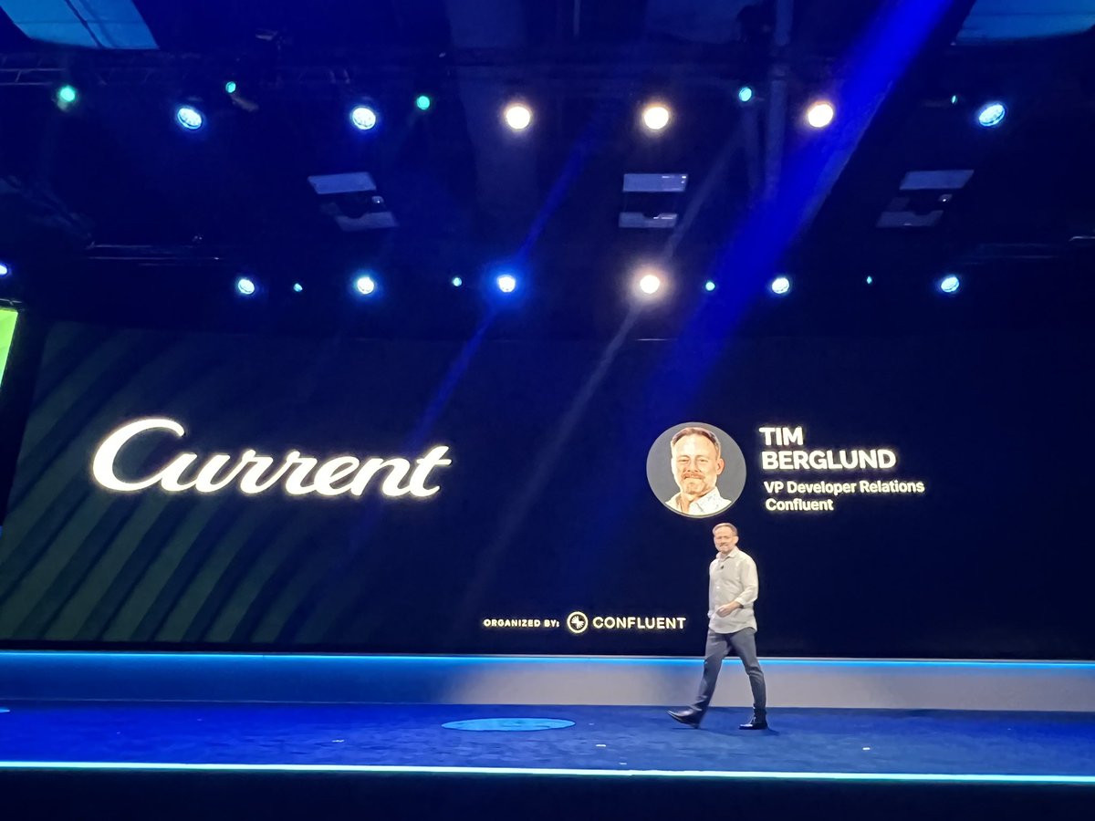 AppInt4All's tweet image. Day 2 of @confluentinc #current24 kicking off with @tlberglund. Theme of the day - the rise of the #datastreaming #engineer