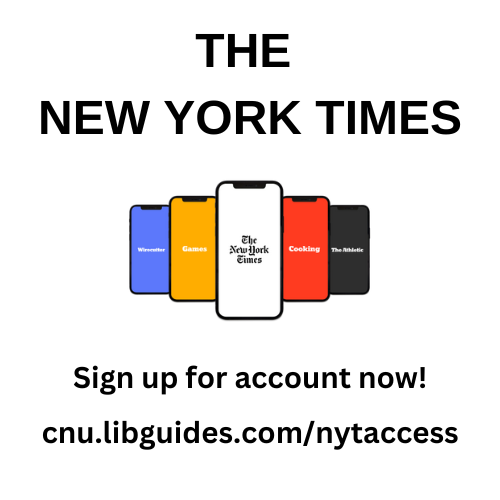 Sign up for the New York Times digital access through the #triblib with your CNU email account cnu.libguides.com/nytaccess