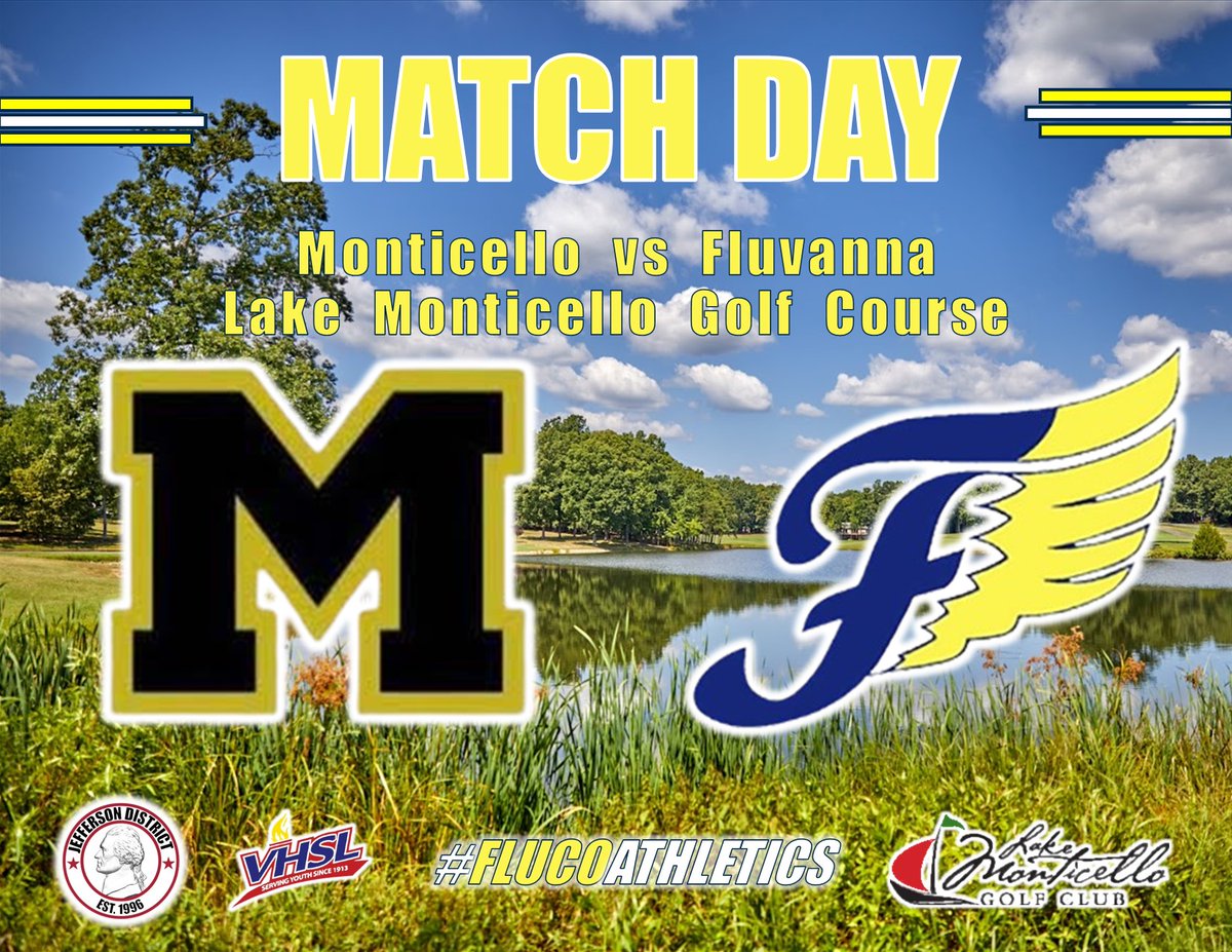 FlucoGolf's tweet photo. FLUCO GOLF MATCH DAY

Monticello vs. Fluvanna

Lake Monticello Golf Course

4:30

Stay tuned for updates regarding weather/course conditions and postponement announcements.

GO FLUCOS!!! https://t.co/fRBmhUrLWq