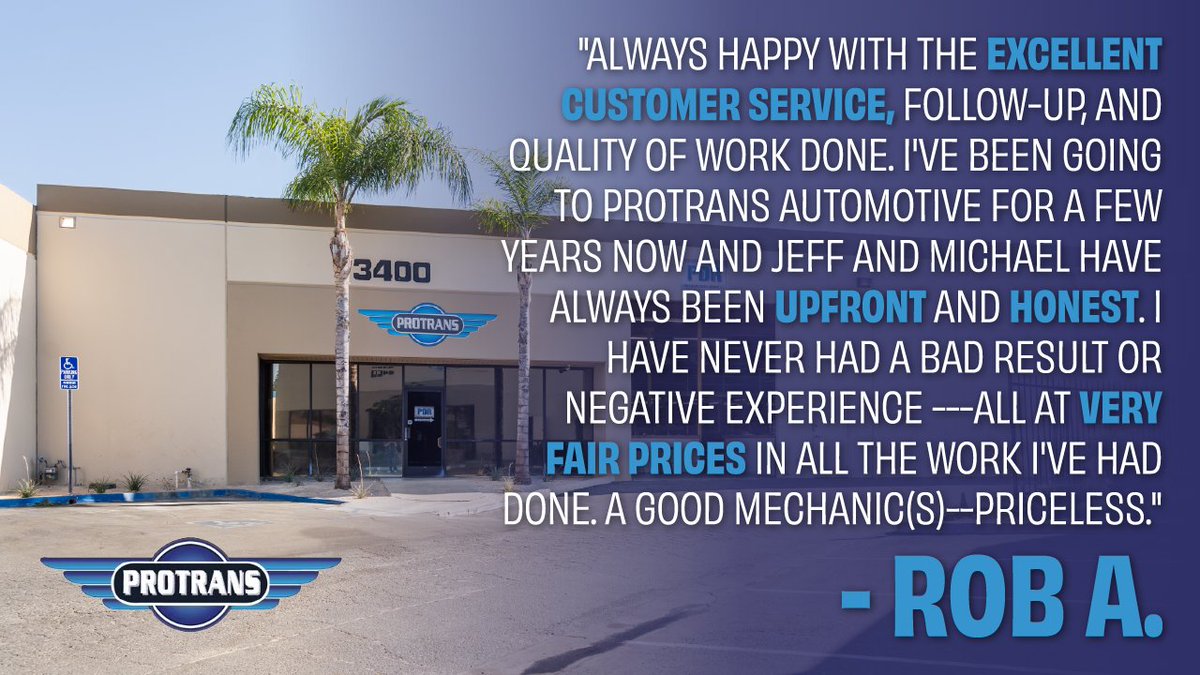 Protrans_Auto's tweet image. Thinking of stopping by Protrans Automotive? Here&apos;s what Rob had to say about us on Google! Thank you, Rob!