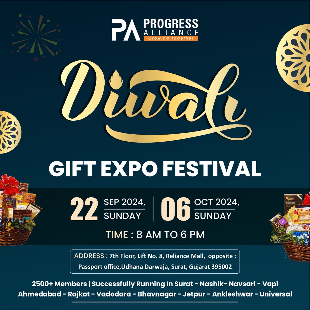 ProgressAllianc's tweet photo. इस दिवाली, प्रोग्रेस एलायंस के Diwali Gifting Expo में एक ही जगह पर ढेरों विकल्प और बेहतरीन ऑफर्स का लाभ उठाएं।
#Giftexpofestival #Diwaligift #Businessexpo #gifting #corporategifting #festivegifting #personalisedgift #Networking #BusinessGrowth #growingtogether #ProgressAlliance https://t.co/bl4m9wchZh