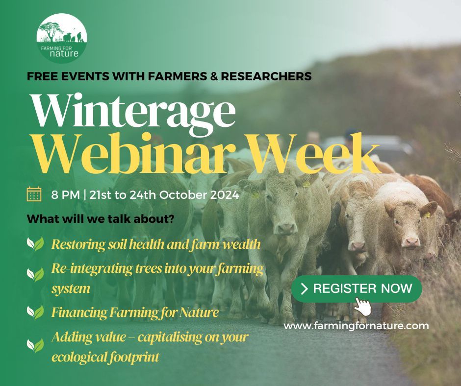 Farming For Nature (@farmfornature) on Twitter photo Restoring Soil Health, financing biodiversity and integrating trees all topics in our upcoming webinar series as part of the Burren Winterage Festival <a href="/BurrenBeoTrust/">Burrenbeo Trust</a>.
21st-24th October. Register on our website
#FarmingforNature #FinancingBiodiversity #ReFarm #agroforestry Restoring Soil Health, financing biodiversity and integrating trees all topics in our upcoming webinar series as part of the Burren Winterage Festival <a href="/BurrenBeoTrust/">Burrenbeo Trust</a>.
21st-24th October. Register on our website
#FarmingforNature #FinancingBiodiversity #ReFarm #agroforestry