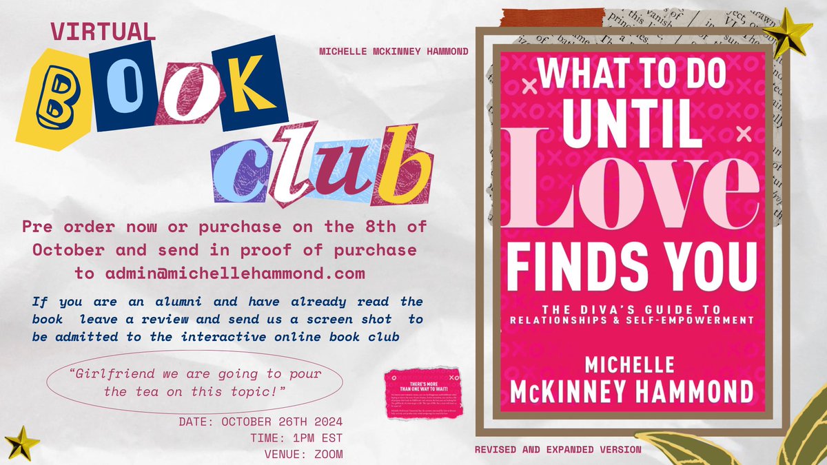 Let’s talk about Life, Love and all the in between.  Join me for a special book club
Simply repurchase your book by October 8th and send proof of purchase to get access to our interactive forum.
Use link to purchase shorturl.at/zOaxo