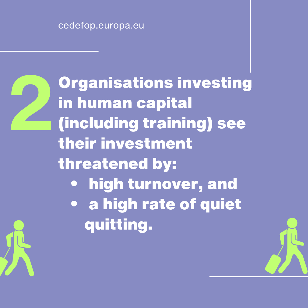 Cedefop's tweet photo. 📢 4 Key facts about #HumanCapital Utilization &amp; #EmployeeRetention.
Which one resonates with you the most? #WorkplaceInsight #quitequitting #employeeturnover  #employeeengagement https://t.co/hCQcd20nk3