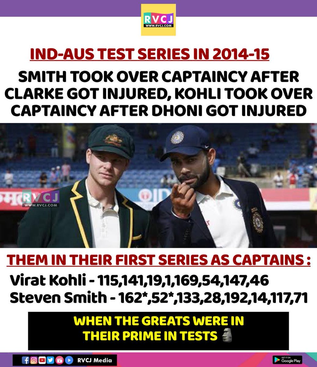 RVCJ_FB's tweet photo. Steve Smith &amp; Virat Kohli 🐐🐐 https://t.co/NuC2aNsBU5