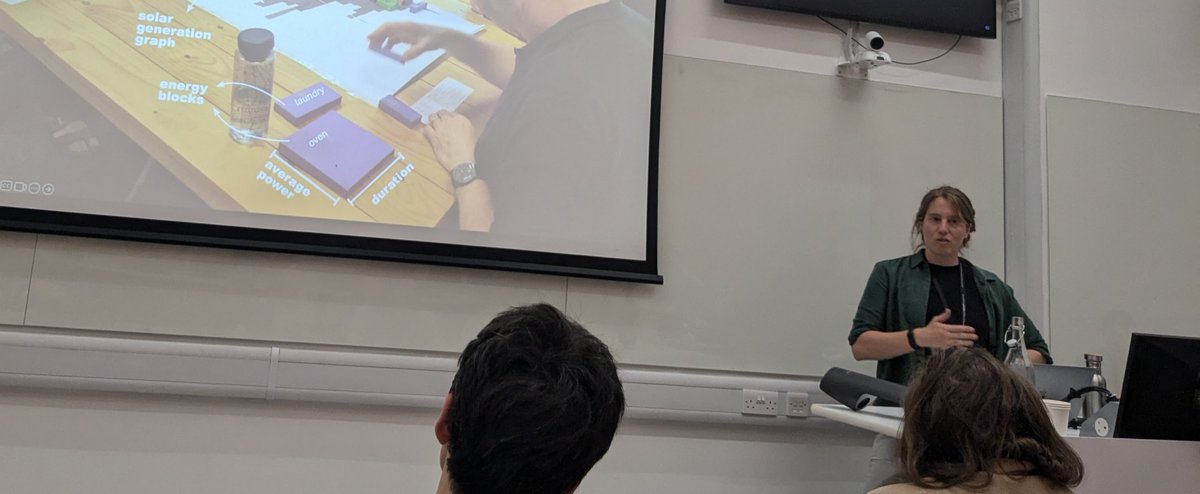 Georgia Panagiotidou, lecturer <a href="/KingsCollegeLon/">King's College London</a>, is now presenting about ‘Beyond the individual – designing with and for energy communities’ in ELG02 at #Designforall #HCID2024 for our fourth talk on People / Planet
@geodotzip
hcidopenday.co.uk/speakers/georg…
#Designforall #HCID2024