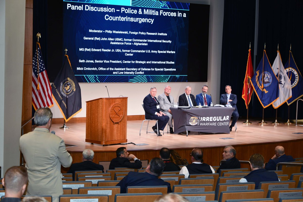 IrregularWarCtr's tweet photo. We’re delighted to share more highlights from Day 1 of the @IrregularWarCtr’s and @FPRI’s Irregular Warfare: Lessons Learned since 9/11 conference discussing irregular warfare lessons learned since 9/11.
#IWC #Irregularwarfarecenter #Irregularwarfare #IWCFAN #FPRI #GWOT https://t.co/KiIH0kbo85