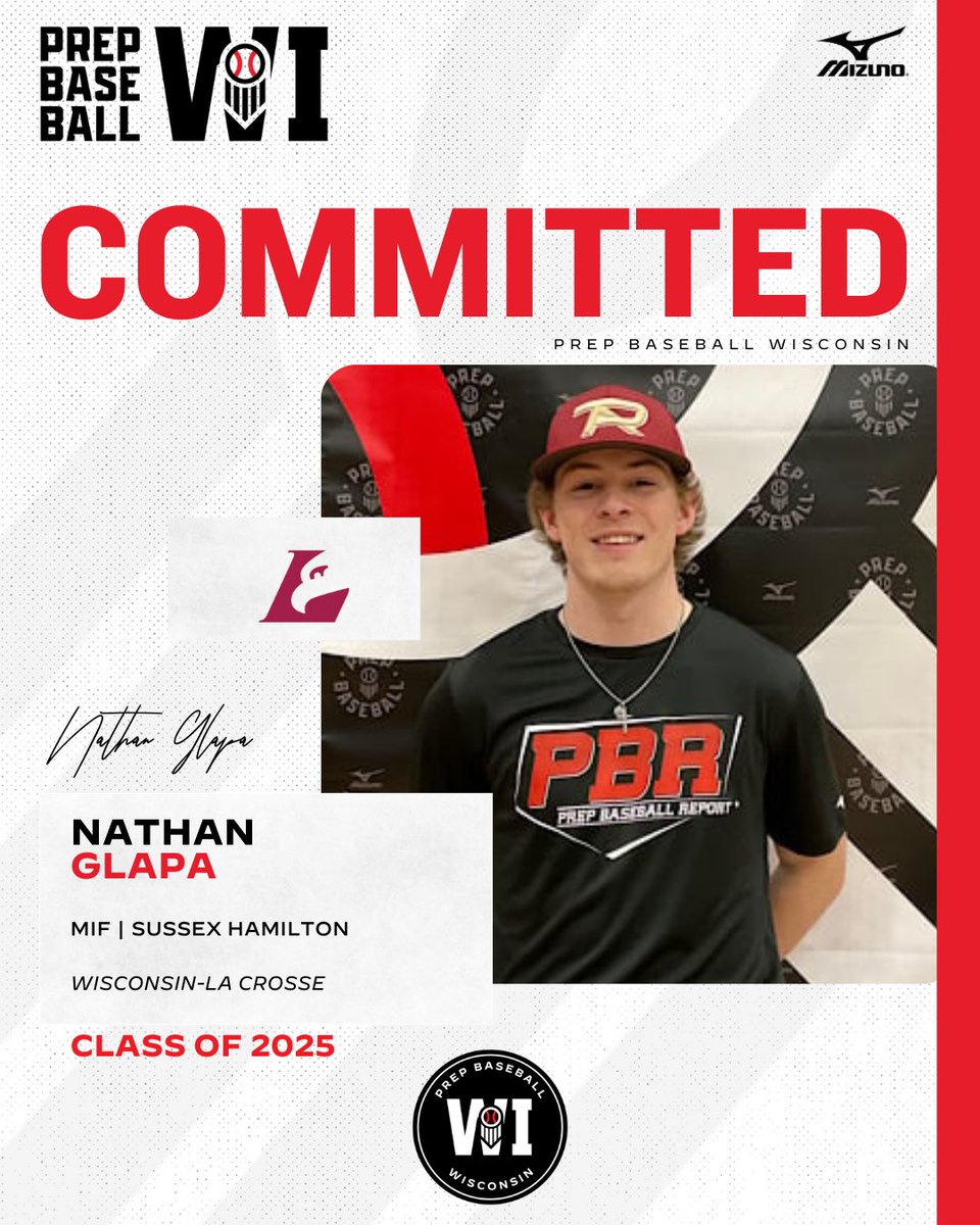 Prep Baseball Wisconsin (@prepbaseballwi) on Twitter photo MIF Nathan Glapa (Sussex Hamilton, 2025) commits to Wisconsin-La Crosse.
Glapa is currently ranked No. 40 in the Badger State.
(<a href="/UWLAXBaseball/">UW-LACROSSE BASEBALL</a> | <a href="/ProspectsBSB/">Prospect Training</a>)
๐ค: loom.ly/Yxgx1vk MIF Nathan Glapa (Sussex Hamilton, 2025) commits to Wisconsin-La Crosse.
Glapa is currently ranked No. 40 in the Badger State.
(<a href="/UWLAXBaseball/">UW-LACROSSE BASEBALL</a> | <a href="/ProspectsBSB/">Prospect Training</a>)
๐ค: loom.ly/Yxgx1vk