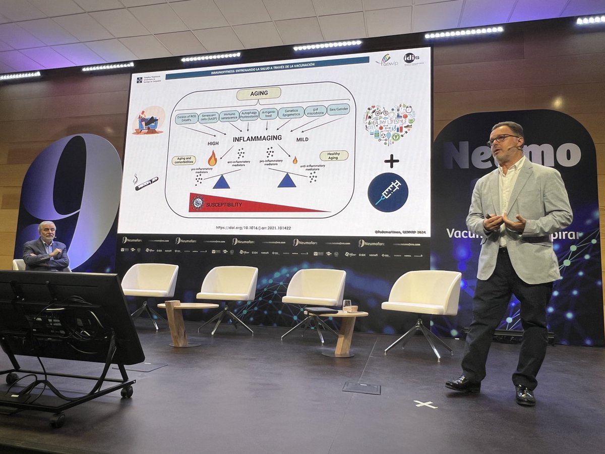 Inflamación, otra parte importante en la inmunosenescencia. inflammaging. ⁦⁦<a href="/fedemartinon/">Federico Martinón-Torres</a>⁩ #9neumoforo