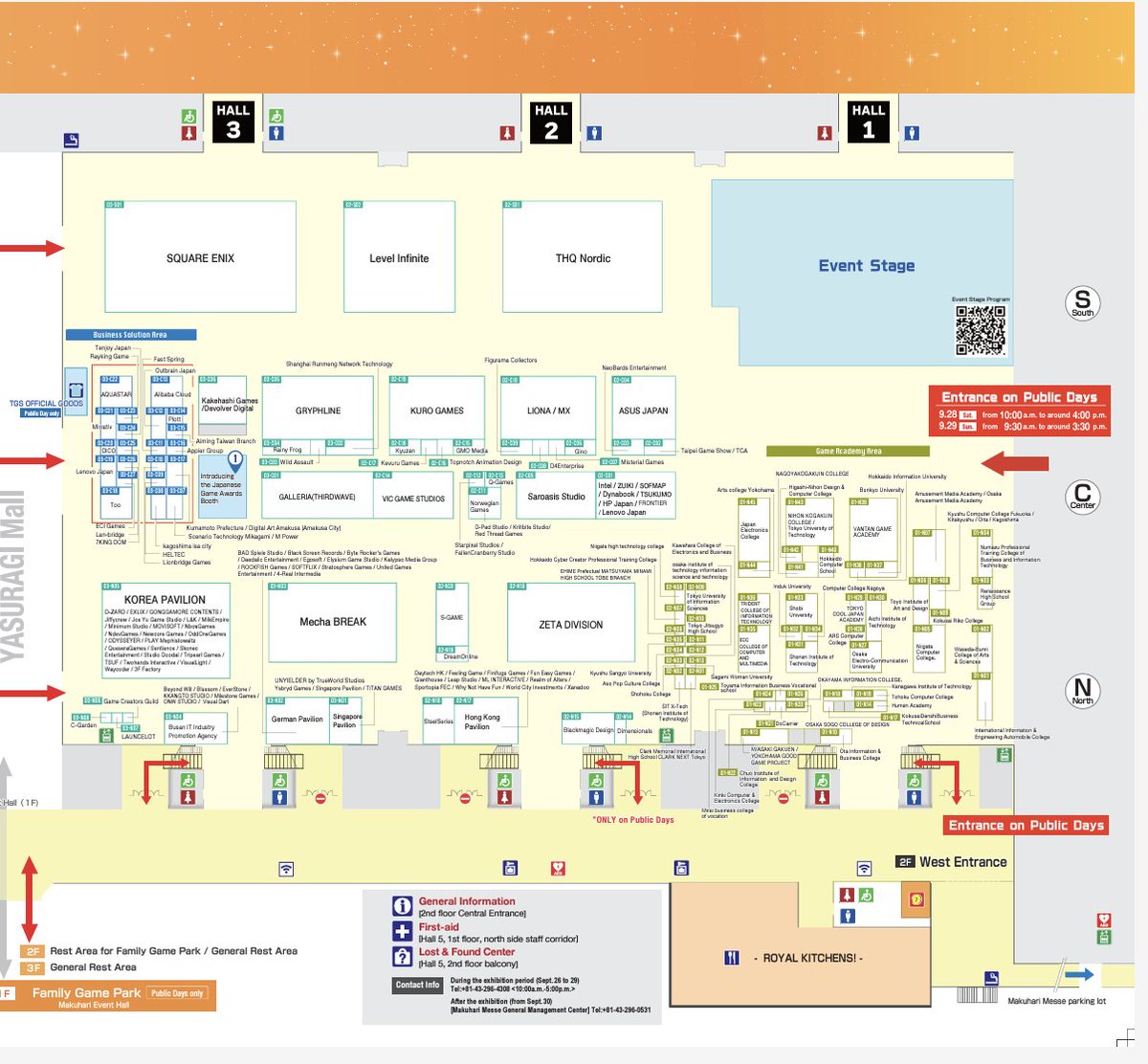 geoffkeighley's tweet photo. Here's a first look at the floor map for @tokyo_game_show next week.

Major exhibitors include:

- Sony Interactive Entertainment
- Capcom
- Square Enix
- Bandai Namco
- Konami
- Sega/Atlus
- THQ Nordic https://t.co/uKigTWOu5p