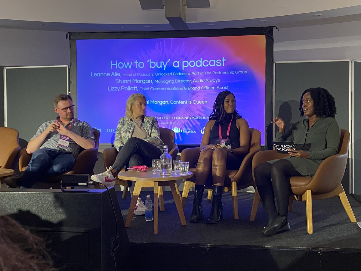 Super excited &amp; proud to kick off <a href="/radioacademy/">The Radio Academy</a> Festival: Impact Amplified 🎧
3 stages
31 sessions
105 speakers
450 guests
All things #audio
Opening the Impact Stage we hear about How to ‘buy’ a podcast: <a href="/ImiMorgan/">Imriel Morgan</a> <a href="/leannealie/">Leanne Alie</a> Lizzy Pollott, <a href="/stuartmorgan1/">Stuart Morgan</a>
Full line-up on web/app