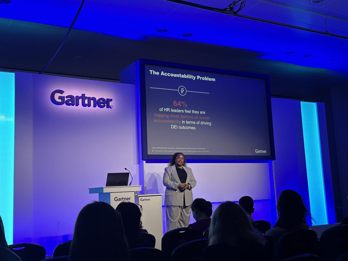 MaryBaker_PR's tweet image. #GartnerHR expert Oreoluwa George-Taylor shared that 64% of #HR leaders feel they are lagging most behind on leader accountability in terms of driving DEI outcomes. #CHRO