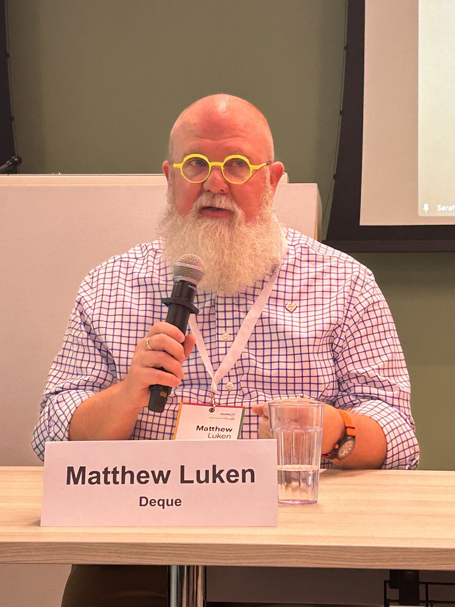 Next Matthew Luken from <a href="/dequesystems/">Deque Systems</a> talks about Disability Etiquette training and the “boxes” they can bring in to organisations which offer high, medium and low tech offerings for disabled employees @DisabilityIN
