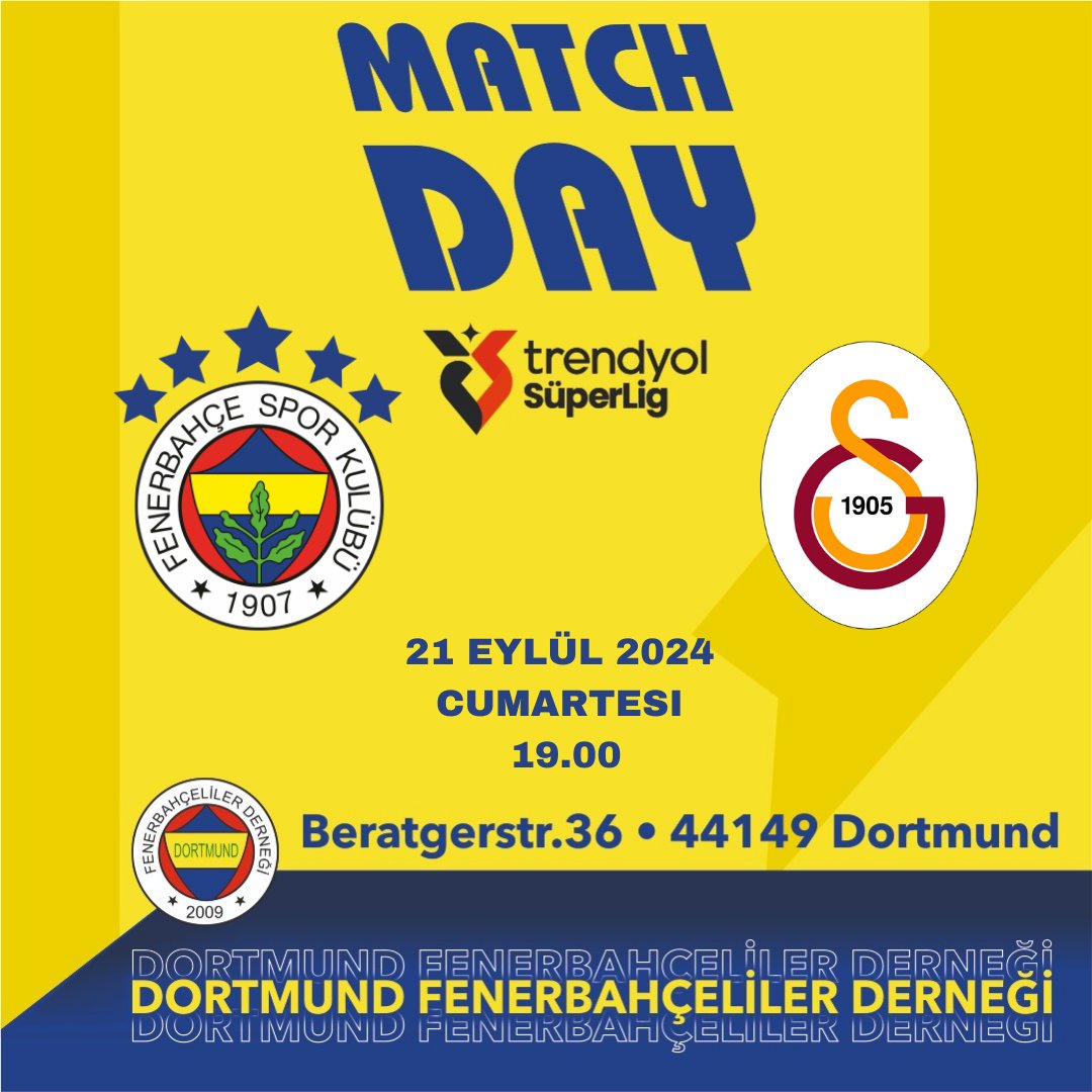 Cumartesi günü kimseye söz vermeyin...
Dev ekranda derbi keyfi...
HAYDİ DERNEĞE...