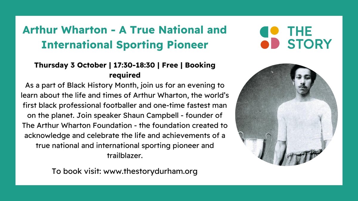 Today is National #FitnessDay, and we have the incredible story of Arthur Wharton to tell - the world’s first black professional footballer and one-time fastest man on the planet. Book now to learn about Arthur and his incredible talents.
thestorydurham.org/whats-on/
<a href="/FitnessDayUK/">National Fitness Day</a>