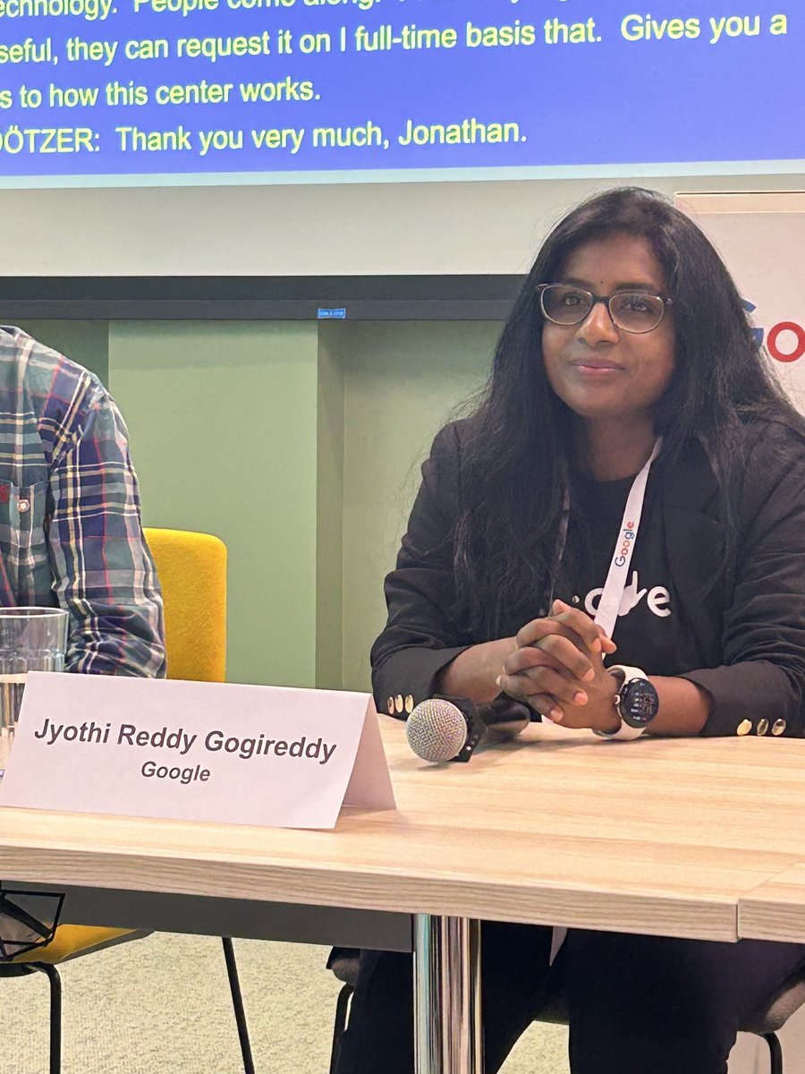 Jyothi is telling us about <a href="/Google/">Google</a> ‘s accessibility discovery centres in London, Zurich and Dublin to help employees self ID and get support in our Breakout session @DisabilityIN - they aim to open seven centres like these ❤️!