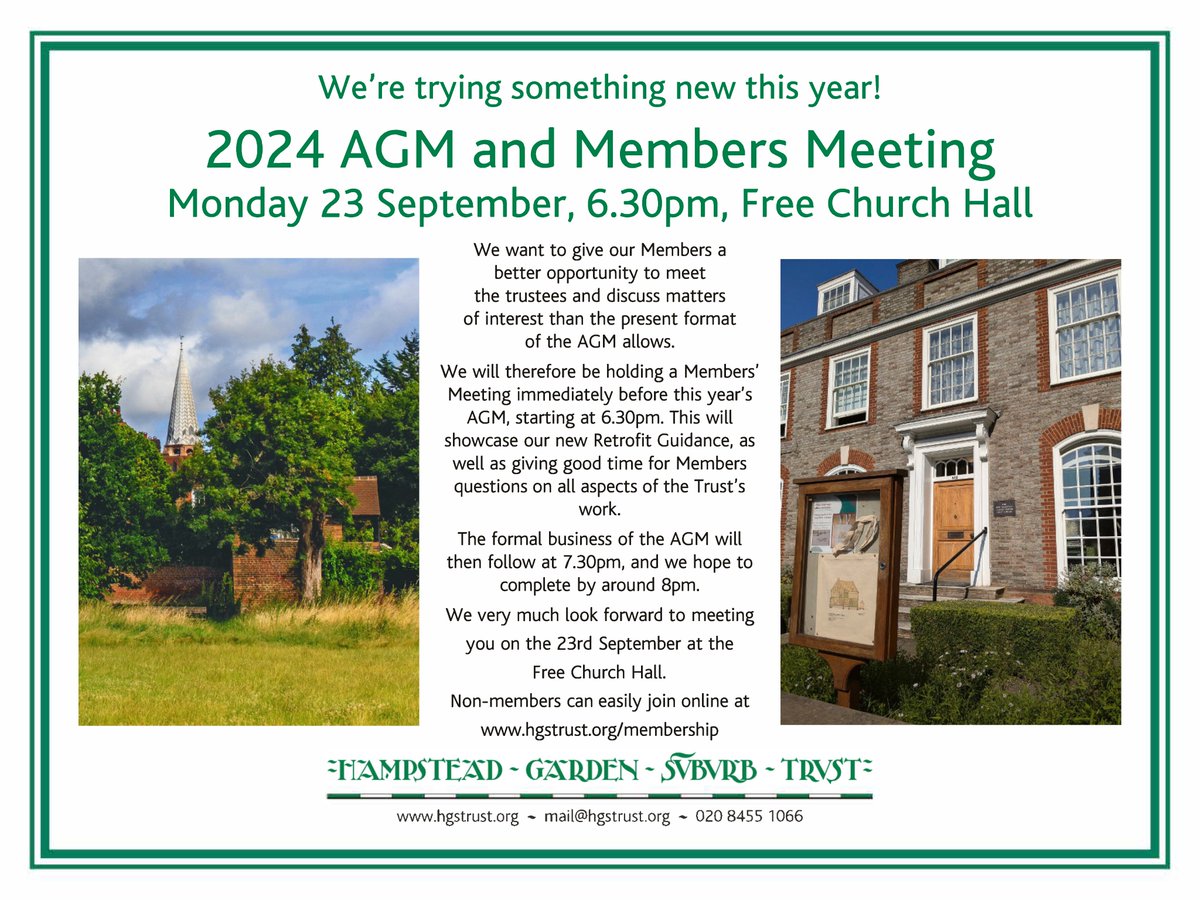 Our AGM is on Monday 23rd September at the Free Church Hall. This year we're adding a 'Members Meeting' at the start. Do join us if you can. Members should by now have received the AGM notice and Annual Report in the post.