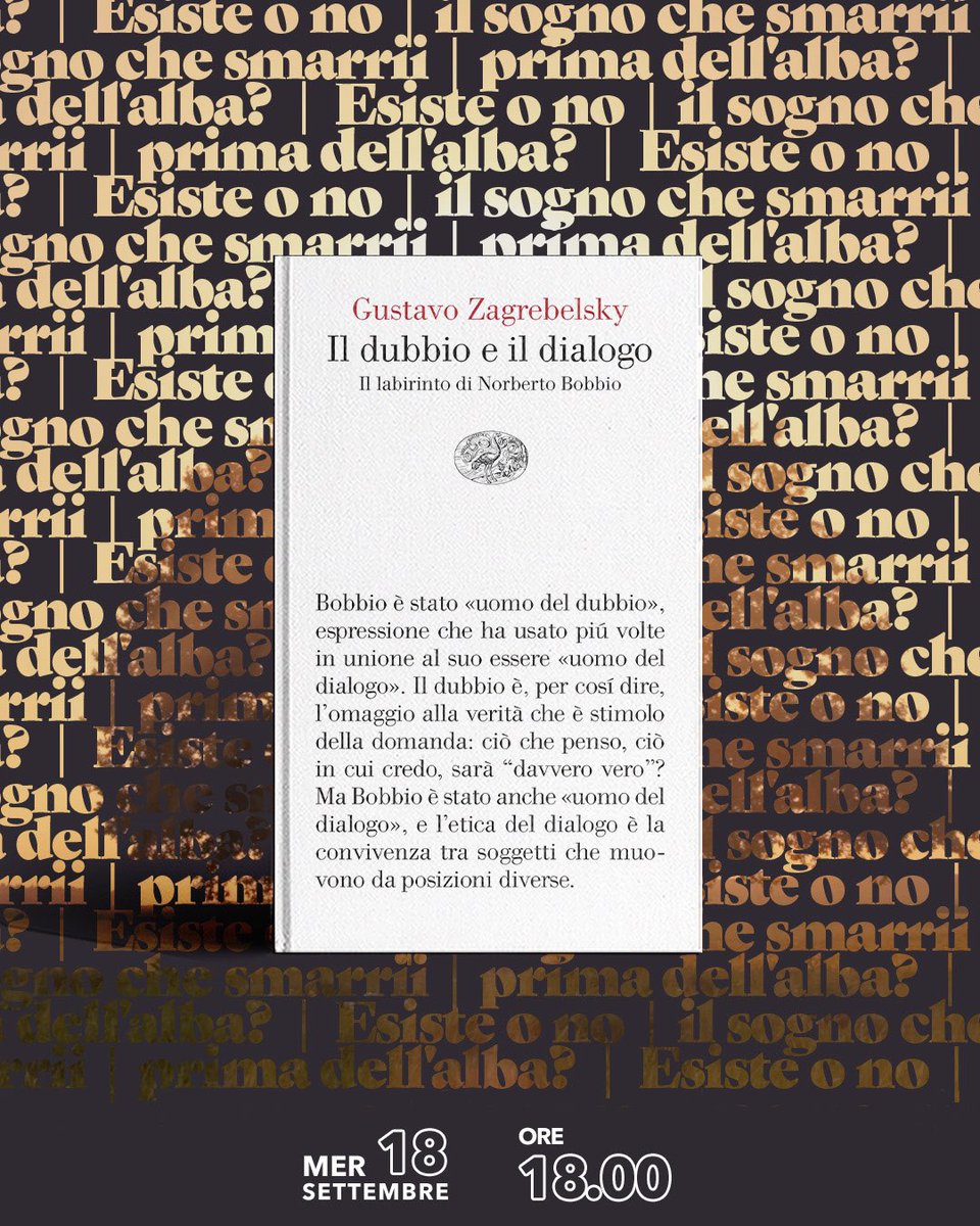 Fondazione Circolo dei lettori (@circololettori) on Twitter photo Oggi al Circolo dei lettori alle ore 18 ci sarà la presentazione del libro «Il dubbio e il dialogo», edito da <a href="/Einaudieditore/">Einaudi editore</a>, di e con Gustavo Zagrebelsky, con <a href="/MartinoGozzi/">Martino Gozzi</a>.
Su <a href="/LaRepubblicaXL/">La Repubblica XL</a> l’articolo di <a href="/francescabolino/">francesca bolino</a>. Oggi al Circolo dei lettori alle ore 18 ci sarà la presentazione del libro «Il dubbio e il dialogo», edito da <a href="/Einaudieditore/">Einaudi editore</a>, di e con Gustavo Zagrebelsky, con <a href="/MartinoGozzi/">Martino Gozzi</a>.
Su <a href="/LaRepubblicaXL/">La Repubblica XL</a> l’articolo di <a href="/francescabolino/">francesca bolino</a>.