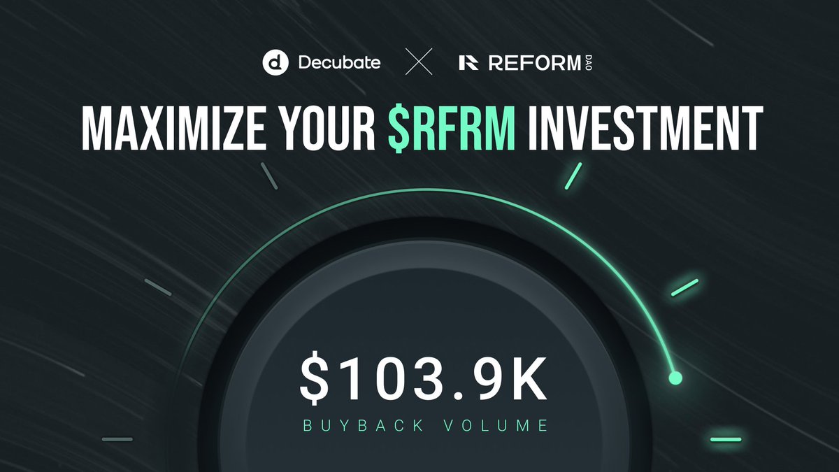 decubate's tweet photo. 🚀 @ReformDAO: Why Holding $RFRM Tokens is a Smart Move

Reform DAO is dedicating $103,963.16 of its profits to buybacks, reinforcing the value and stability of $RFRM tokens. Here’s why holding and HODLing $RFRM is beneficial:

Why Hold $RFRM?

Value Appreciation: By using profits to buy back $RFRM tokens from public markets, Reform DAO reduces the available supply. This often leads to an increase in token price, benefiting holders.

Sustainable Growth: The buyback strategy supports long-term sustainability. Tokens bought back are reinvested into the Bonding Treasury, ensuring continued liquidity and ecosystem development.

Community Commitment: Reform DAO’s buyback initiative signals a strong commitment to increasing token value and supporting the community, reflecting confidence in the project’s future.

Decentralized Benefits: As a key part of a fully decentralized ecosystem, holding $RFRM tokens means participating in and benefiting from the ongoing growth and success of Reform DAO.

👉 Discover how Reform DAO is driving decentralization and why HODLing $RFRM tokens is a smart investment for the future!