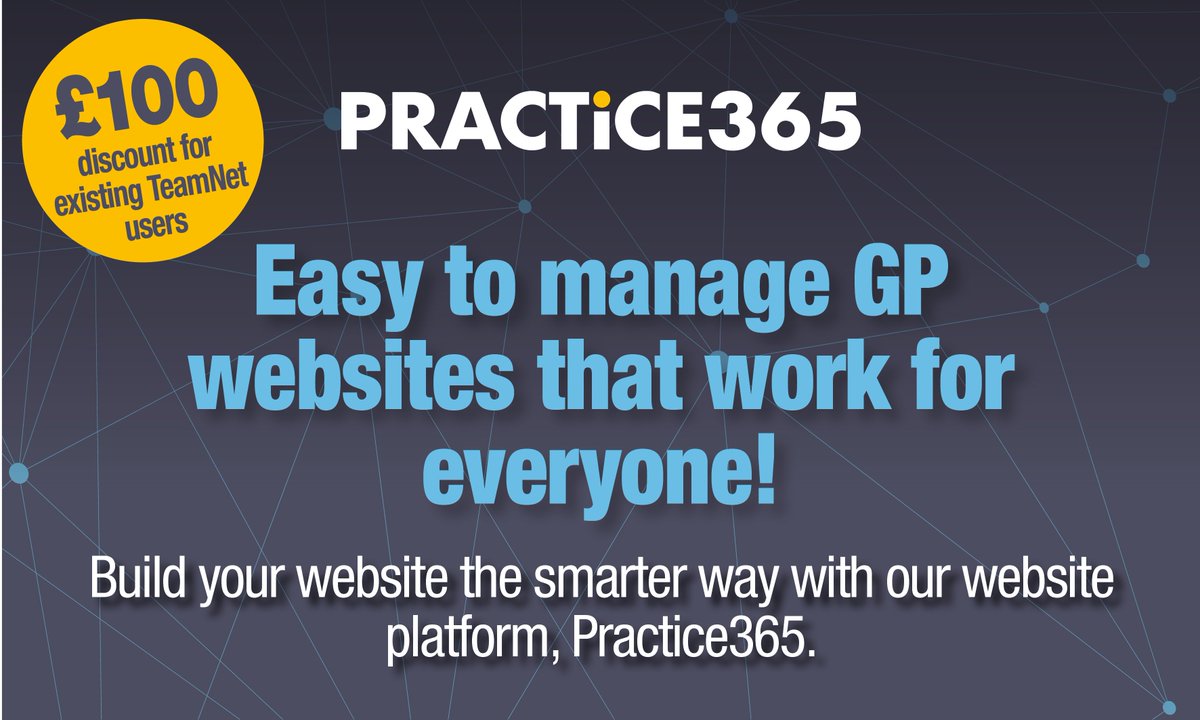 Take control of your digital demand with Practice365!

⭐ We have an exclusive offer for current TeamNet customers to receive a £100 discount on a new NHS-branded website. ⭐

Book a demo today 👉 agiliosoftware.com/practice365/