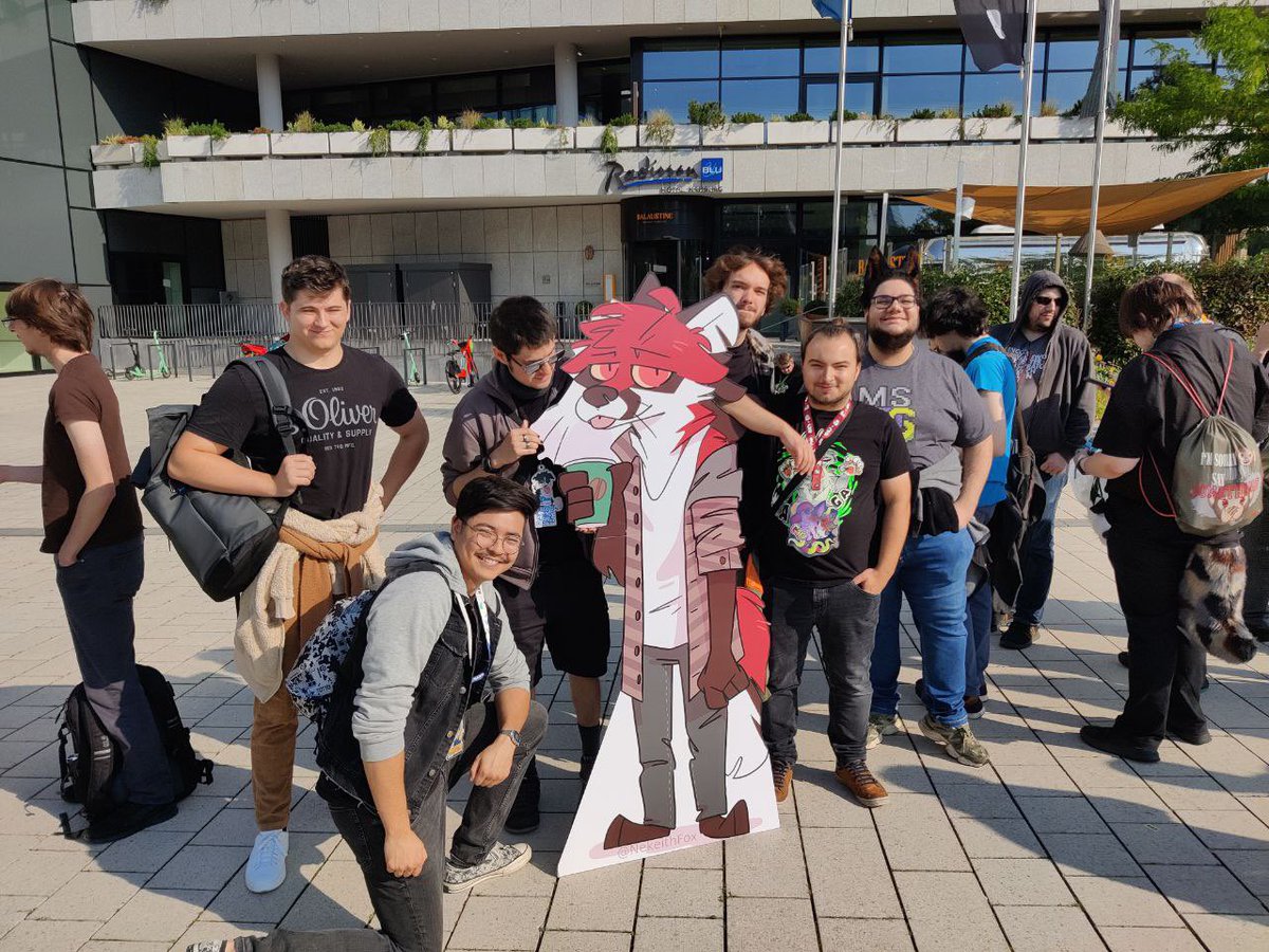 Our friend couldn’t come so we just printed a life sized cardboard cut-out

#Eurofurence