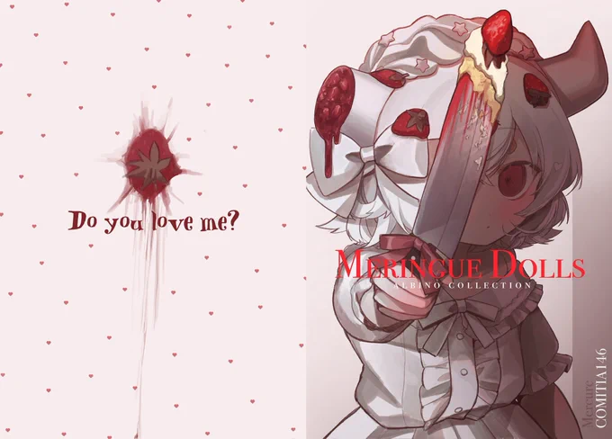 今再販している『Meringue Dolls
(メレンゲドールズ)』ですが、中身がイチゴと白くて可愛い女の子が沢山詰まった一冊になってます🍓
お菓子の本の様な装飾を意識したので、開いて置いてても可愛いデザインに仕上がってると思います‼️

電子版もございます

▶︎購入先
https://t.co/m0Tf8tLiuR 