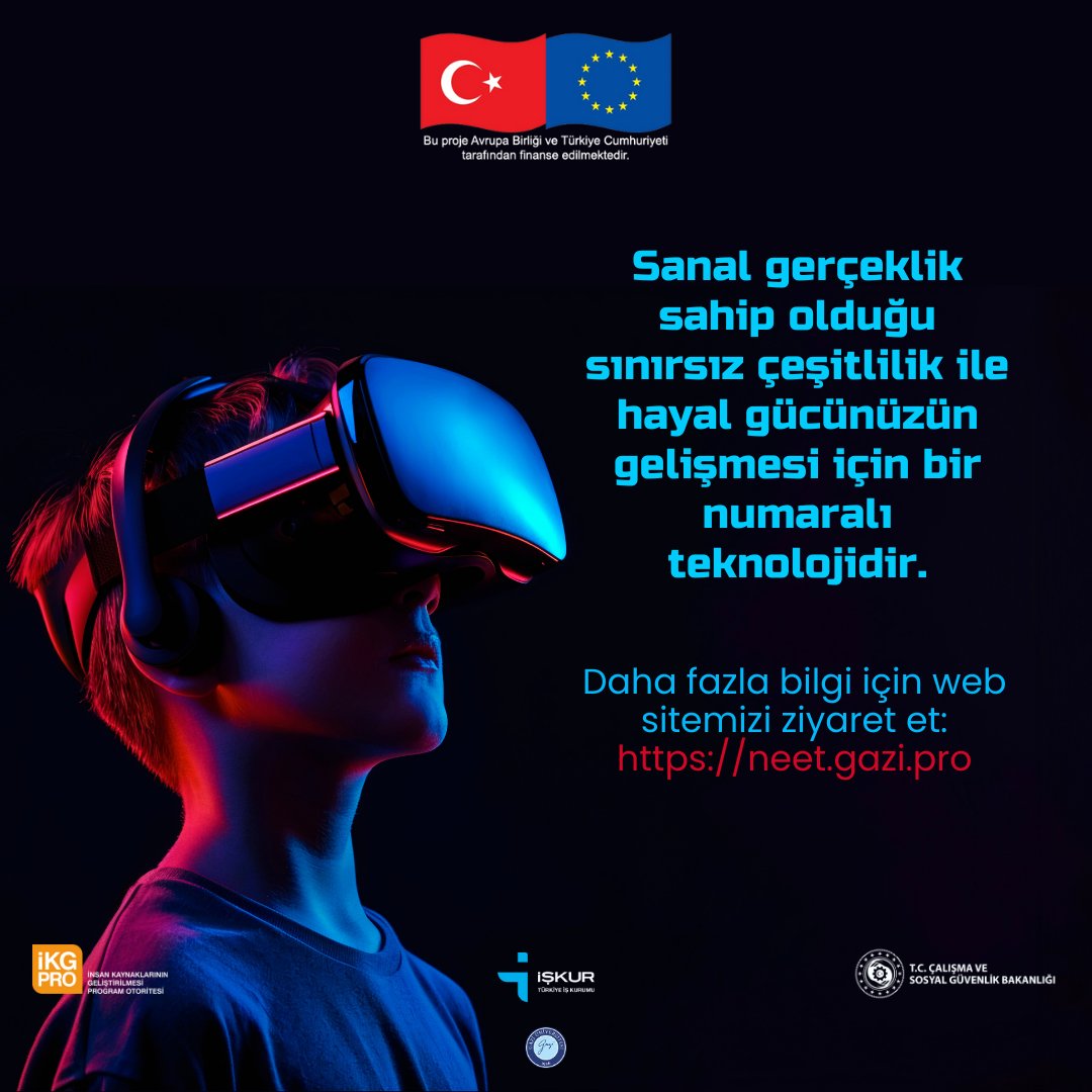 Web adresimizi ziyaret edin: neet.gazi.pro 

#neetproiyigelecek #neetpro #gaziüniversitesi #vr #sanalgerçeklik #avrupabirliği #avrupabirliğiprojesi #işkur #işkurankara #türkiyeişkurumu #ikgpro #sanal

<a href="/EUDelegationTur/">AB Türkiye Delegasyonu🇪🇺EU Delegation to Türkiye</a>
<a href="/IKGPRO/">İKG PRO</a>
<a href="/TurkiyeIsKurumu/">İŞKUR</a>
<a href="/NEET__PRO/">NEET PRO</a>
<a href="/Gazi_Universite/">Gazi Üniversitesi</a>