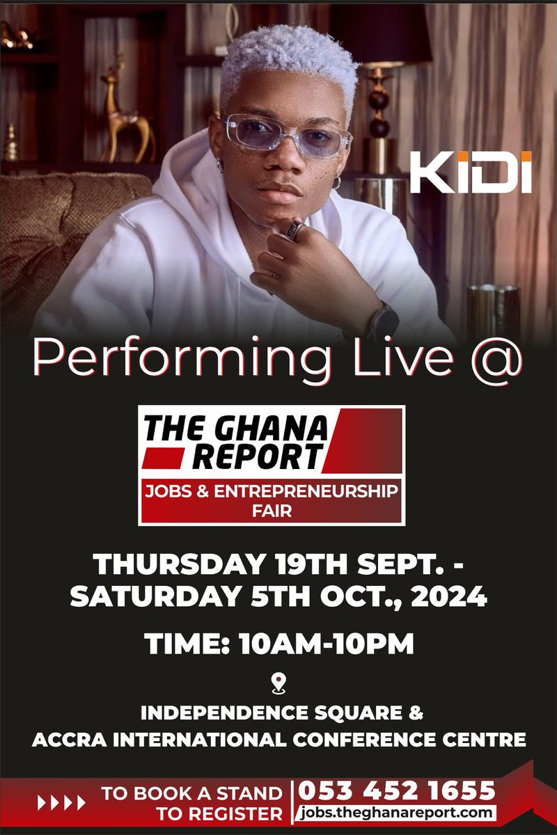 Top musicians will be performing live at the #GhanaJobsFair. Enjoy good music whilst you seek good job opportunities.