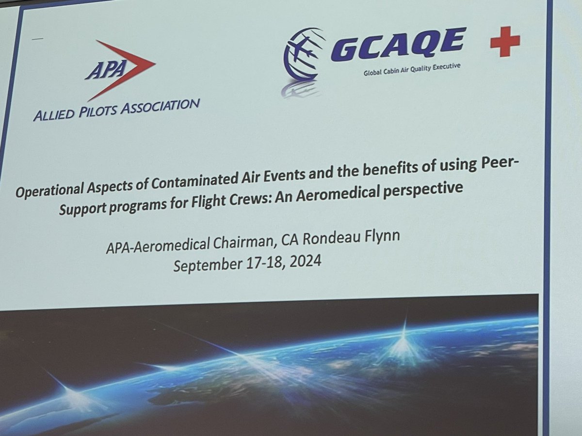 Captain Rondeau Flynn of <a href="/AlliedPilots/">Allied Pilots</a> discussing operational aspects of contaminated air #bleedair #aviationmedicine #occupationalhealth