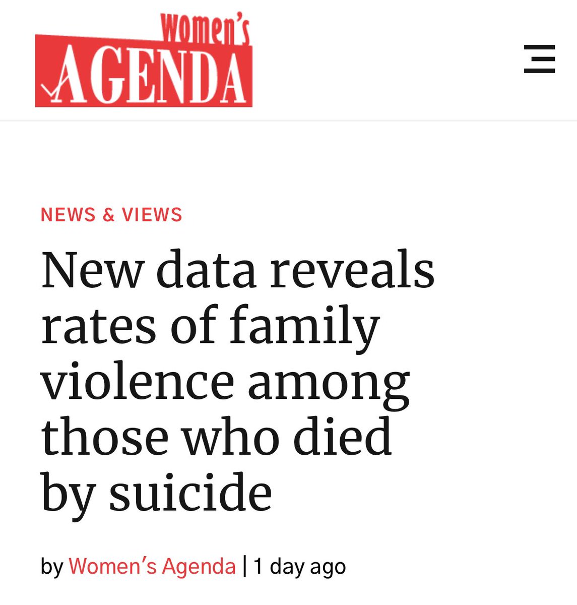 Kate Fitz-Gibbon (@kate_fitzgibbon) on Twitter photo Thanks to <a href="/WomensAgenda/">Women's Agenda</a> for republishing our article examining the data released this week by the <a href="/CoronersVic/">Coroners Court of Victoria</a>. We examine what this data tells us about experiences of family violence among people who have died by suicide.
👉🏼 Read here womensagenda.com.au/latest/new-dat… Thanks to <a href="/WomensAgenda/">Women's Agenda</a> for republishing our article examining the data released this week by the <a href="/CoronersVic/">Coroners Court of Victoria</a>. We examine what this data tells us about experiences of family violence among people who have died by suicide.
👉🏼 Read here womensagenda.com.au/latest/new-dat…