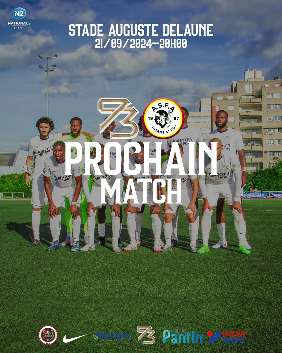 ⚔️Ce samedi 21 septembre, le FC93 reçoit <a href="/Asfagliani/">A. S Furiani Agliani Officiel</a> pour le choc de cette 6ème journée de N2 ✅✅

🚨 Exceptionnellement le coup d’envoi sera à 20h 🔥🔥

<a href="/District93foot/">DISTRICT 93 DE FOOT ⭐⭐</a> <a href="/LPIFF75/">Ligue de Paris Île-de-France de Football</a> <a href="/nationalfoot_/">NationalFootball 🇫🇷</a>