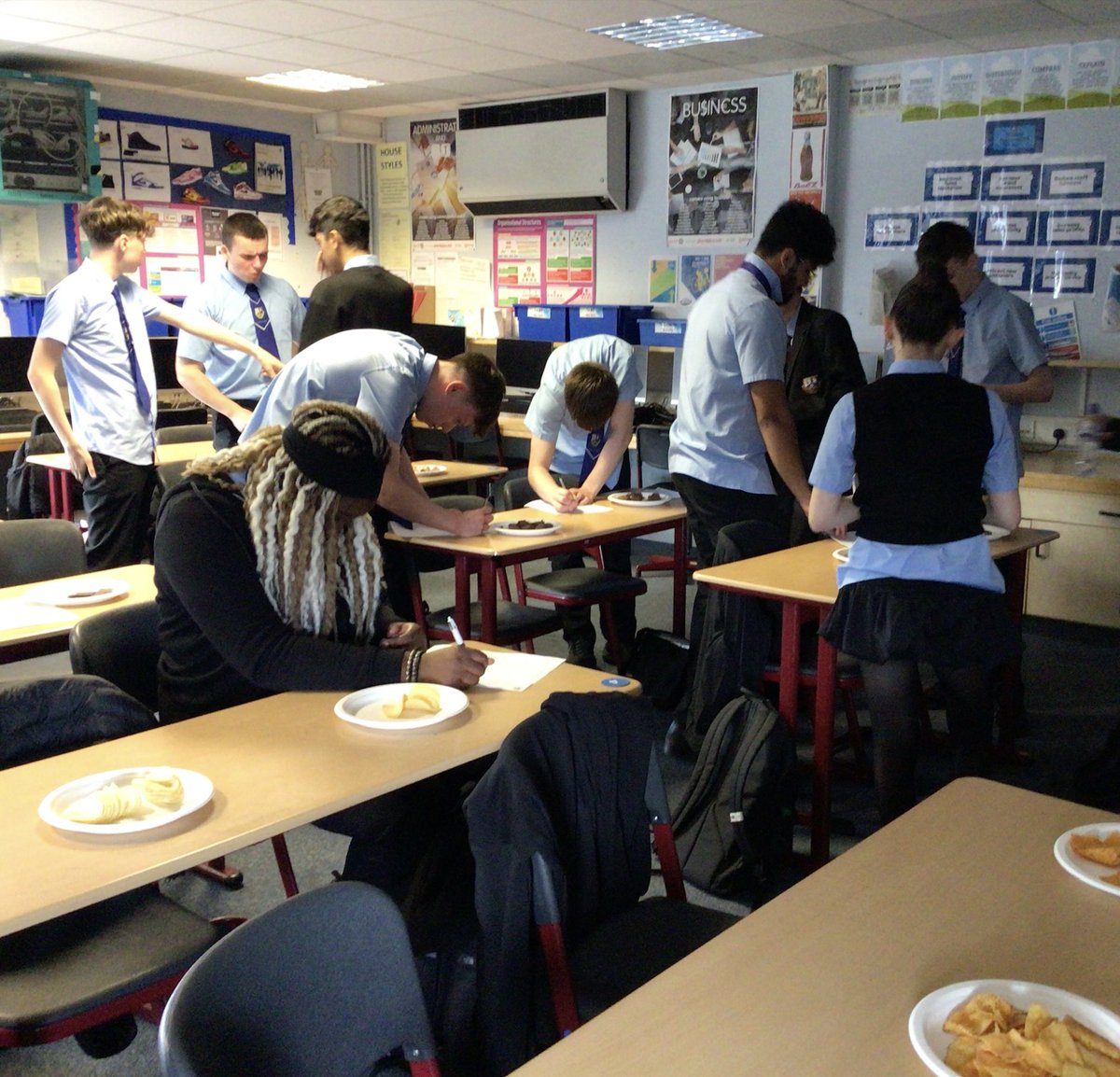 Higher Business Management completing blind taste testing for branded and non branded products. 

This opened up discussion about each sample allowing pupils to focus purely on taste, smell and texture of products, to make an unbiased judgement. 

<a href="/BusEdJPA/">JPA Business Education</a> 
<a href="/johnpaulacademy/">John Paul Academy</a>