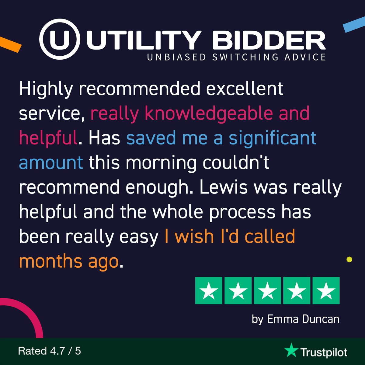 🌟 A big thank you to Emma for the fantastic 5-star review on Trustpilot! We're thrilled that Lewis and our team could help you save a significant amount and make the process so easy. We're so glad you had such a positive experience!

#CustomerAppreciation #FiveStars <a href="/Trustpilot/">Trustpilot</a>