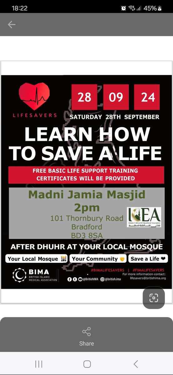Have you ever wanted to learn Basic Life Support ? If so why not join us in BD3 on 28th Sep! Everybody is welcome <a href="/ActAsOneBDC/">Bradford District Craven Health & Care Partnership</a> @BenMcKay89