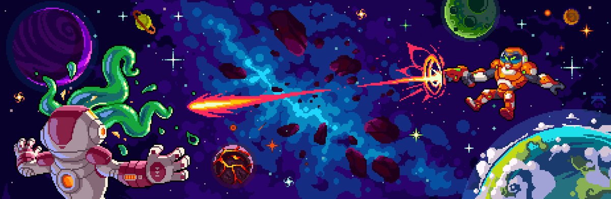 sadkingfisher's tweet photo. So, Trooper in space #pixelart #ドット絵 #pixel #trooper #spaceman #characterdesign #scifi #slime #monster #slimemonster #Space https://t.co/SB0zGS72dd