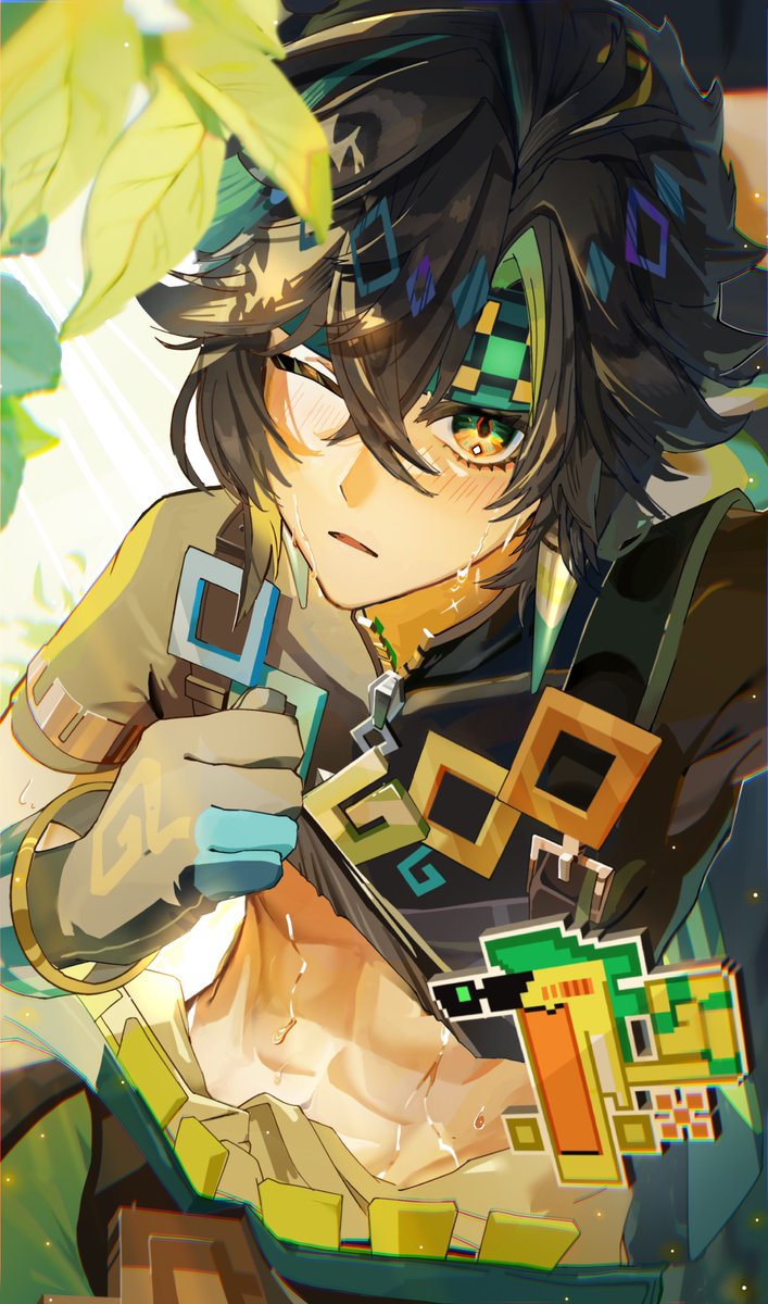 『まだ暑いな、旅人』　#キィニチ #原神 #Kinich