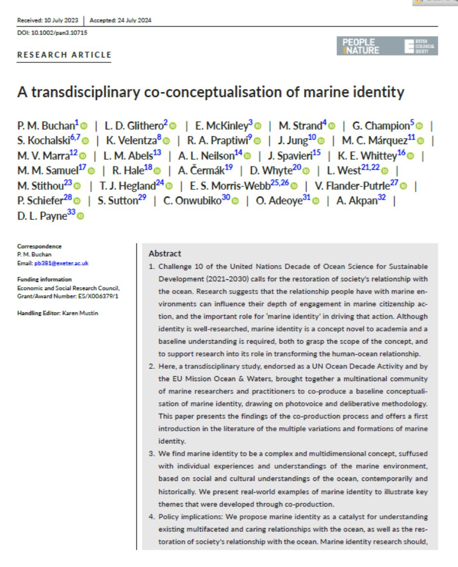 Dr Pamela Buchan (@asterinidae) on Twitter photo Brand new paper on #MarineIdentity! Huge thanks to my 29 co-authors and the other project participants who have worked for almost two years to deliver this piece of work. More here: news.exeter.ac.uk/research/marin…
Funded by <a href="/ESRC/">Economic and Social Research Council</a>.
doi.org/10.1002/pan3.1… Brand new paper on #MarineIdentity! Huge thanks to my 29 co-authors and the other project participants who have worked for almost two years to deliver this piece of work. More here: news.exeter.ac.uk/research/marin…
Funded by <a href="/ESRC/">Economic and Social Research Council</a>.
doi.org/10.1002/pan3.1…