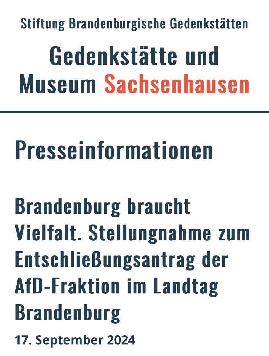 Vielfalt ist nicht nur eine Stärke, sondern die Grundvoraussetzung für das kulturelle, wissenschaftliche und gesellschaftliche Leben in Brandenburg.

Zur Stellungnahme zum Entschließungsantrag der AfD-Fraktion im Landtag Brandenburg: shorturl.at/Ineaa