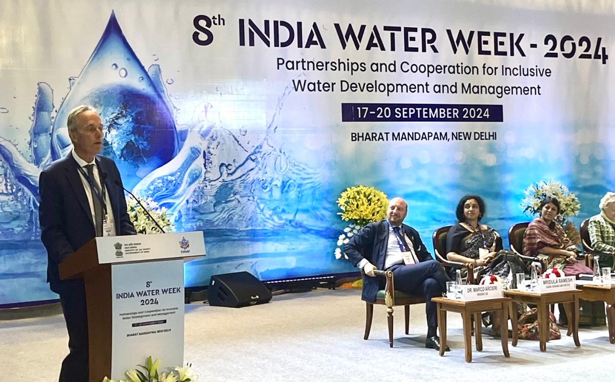 Delighted to speak at <a href="/indiawaterweek/">India Water Week</a>. India’s national water missions - from Namami Gange to Jal Jeevan - show how to take investments to scale. We need more of this to confront the global water crisis.
<a href="/DoWRRDGR_MoJS/">Ministry of Jal Shakti, DoWR, RD&GR, GoI</a> <a href="/WorldBankSAsia/">World Bank South Asia</a> #jalshakti