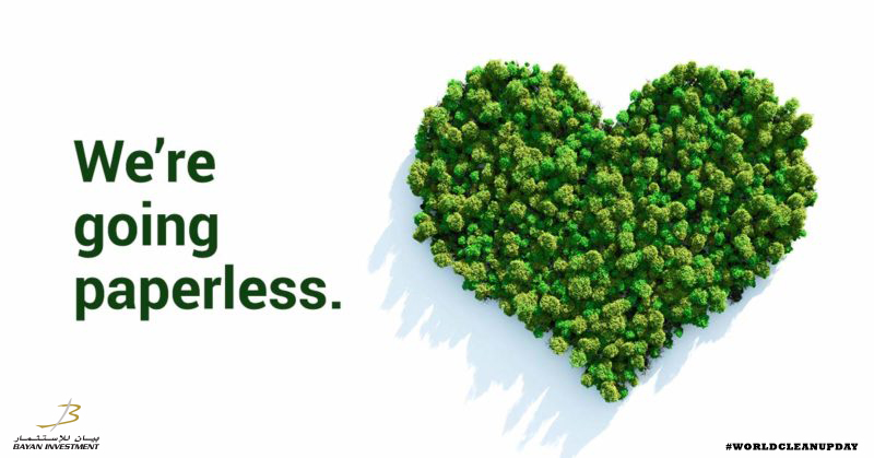Bayaninvest's tweet photo. اليوم العالمي لتنظيف العالم
#Worldcleanupday🌍
#Goingpaperless📗 https://t.co/Tzp5zjcz8O